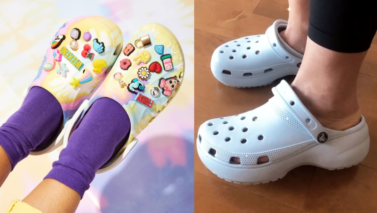 share a pair of crocs for healthcare workers